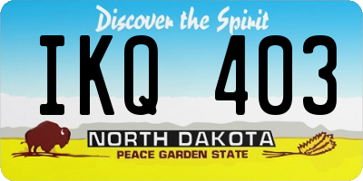ND license plate IKQ403