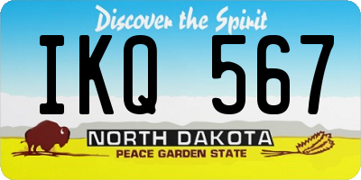 ND license plate IKQ567