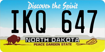 ND license plate IKQ647