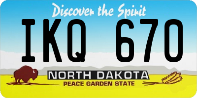ND license plate IKQ670