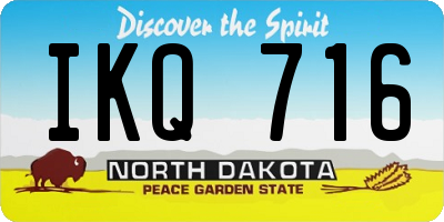 ND license plate IKQ716