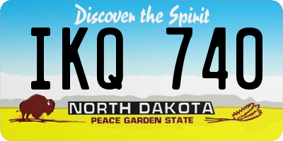 ND license plate IKQ740