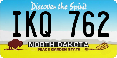 ND license plate IKQ762