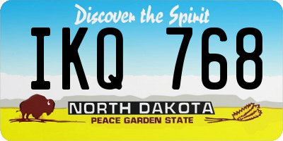 ND license plate IKQ768