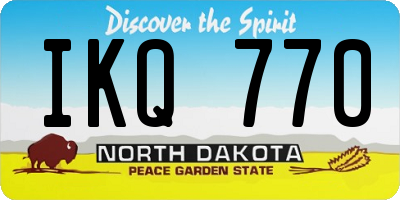 ND license plate IKQ770