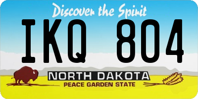 ND license plate IKQ804