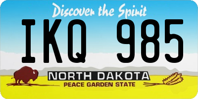 ND license plate IKQ985