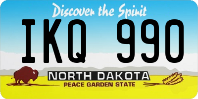 ND license plate IKQ990