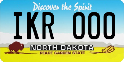 ND license plate IKR000