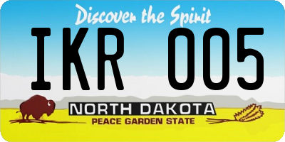 ND license plate IKR005