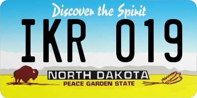 ND license plate IKR019