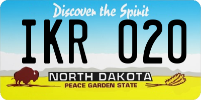 ND license plate IKR020