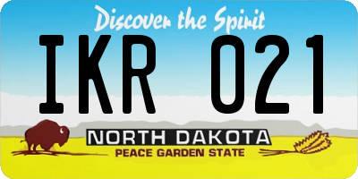 ND license plate IKR021