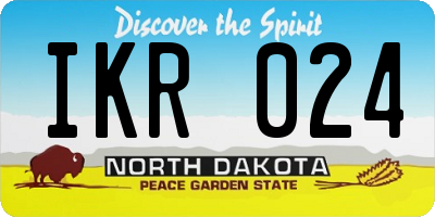 ND license plate IKR024