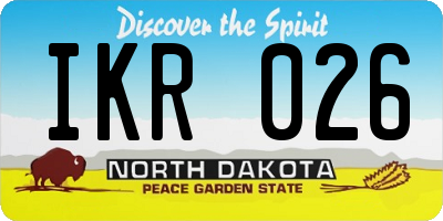 ND license plate IKR026