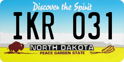 ND license plate IKR031