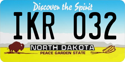 ND license plate IKR032