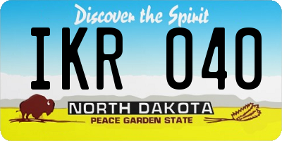 ND license plate IKR040