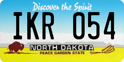 ND license plate IKR054