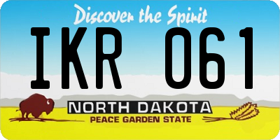 ND license plate IKR061