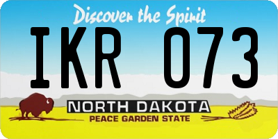 ND license plate IKR073