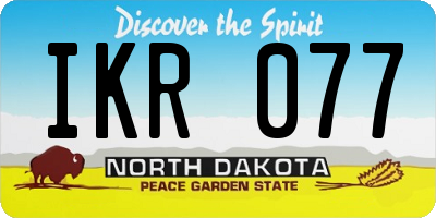 ND license plate IKR077