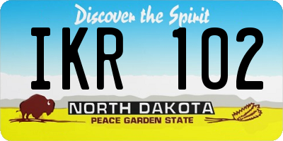 ND license plate IKR102