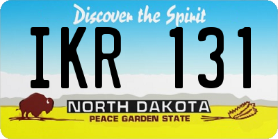 ND license plate IKR131