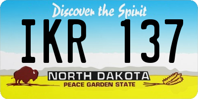 ND license plate IKR137