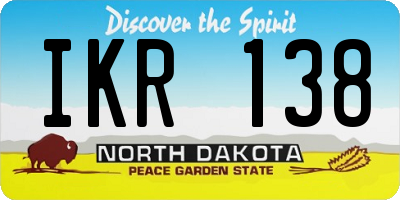 ND license plate IKR138