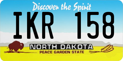 ND license plate IKR158