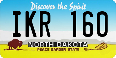 ND license plate IKR160