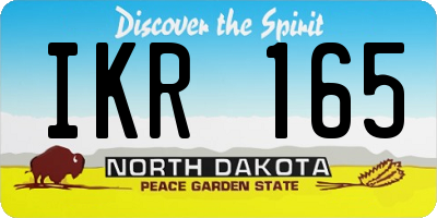ND license plate IKR165