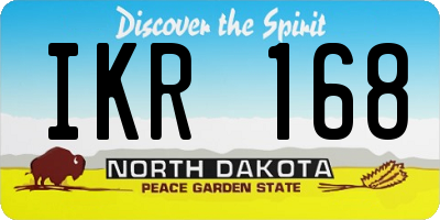 ND license plate IKR168