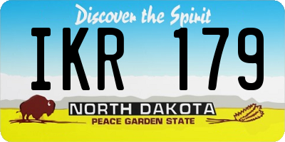 ND license plate IKR179