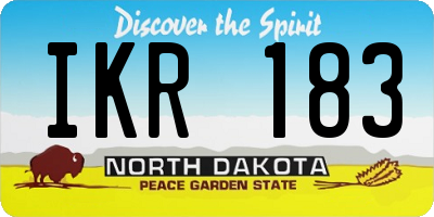 ND license plate IKR183