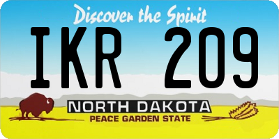ND license plate IKR209