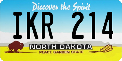 ND license plate IKR214
