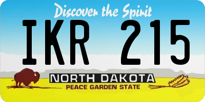 ND license plate IKR215