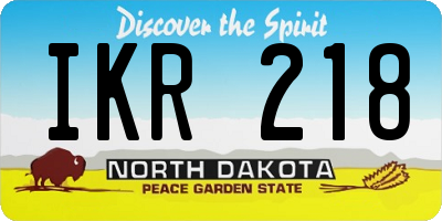ND license plate IKR218