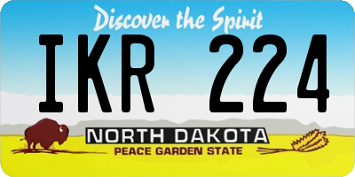 ND license plate IKR224