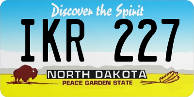 ND license plate IKR227