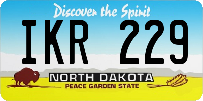 ND license plate IKR229