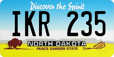 ND license plate IKR235
