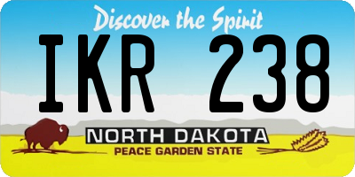 ND license plate IKR238