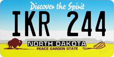 ND license plate IKR244