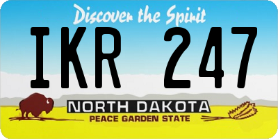 ND license plate IKR247