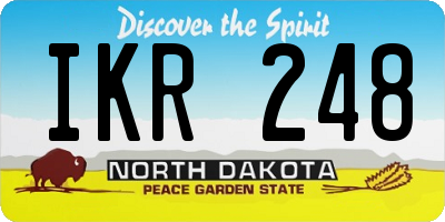 ND license plate IKR248