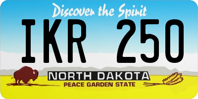 ND license plate IKR250