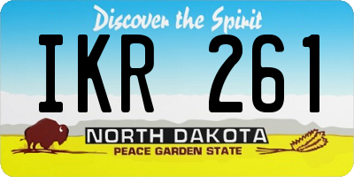 ND license plate IKR261